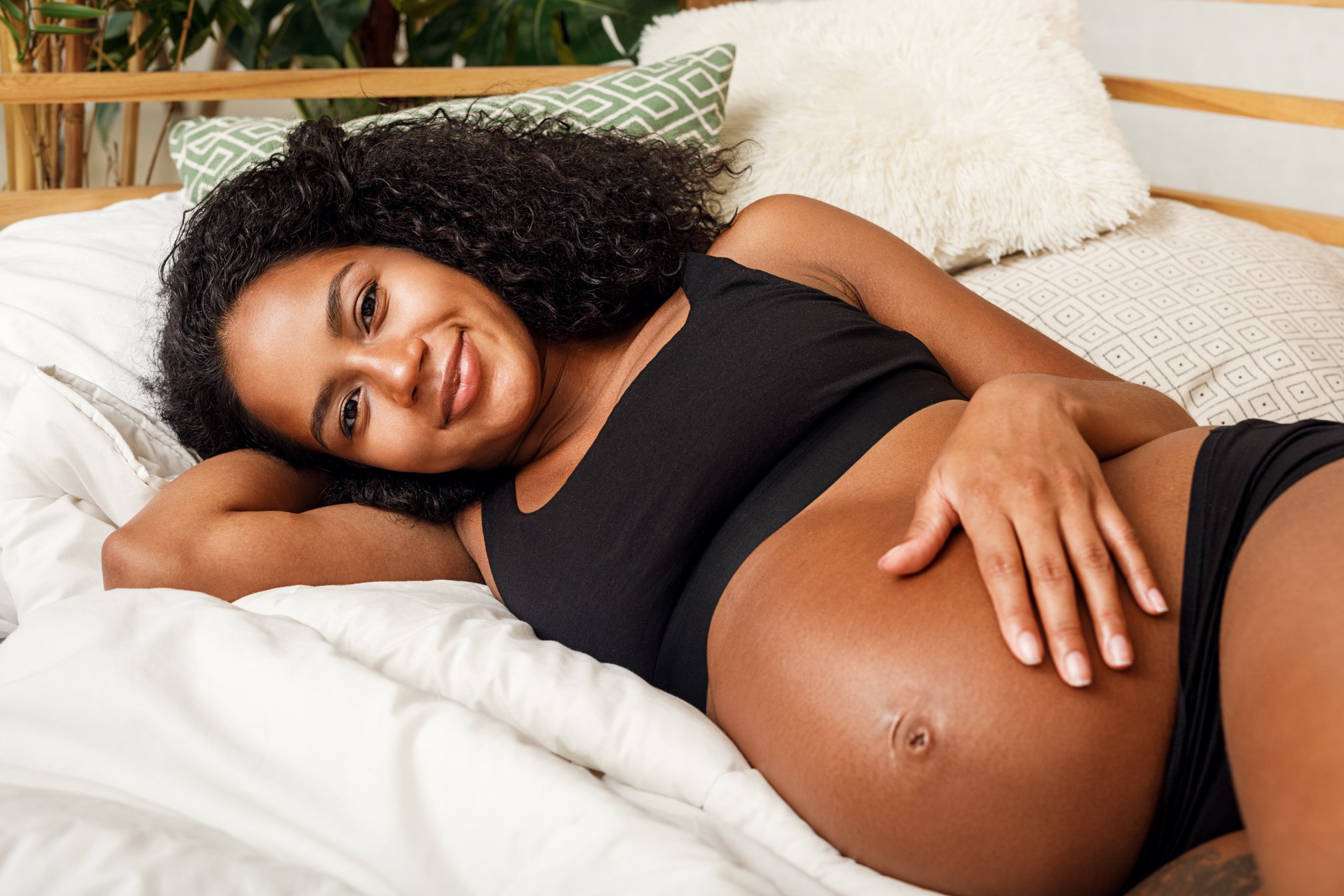 Pregnant Woman Lying on Her Side